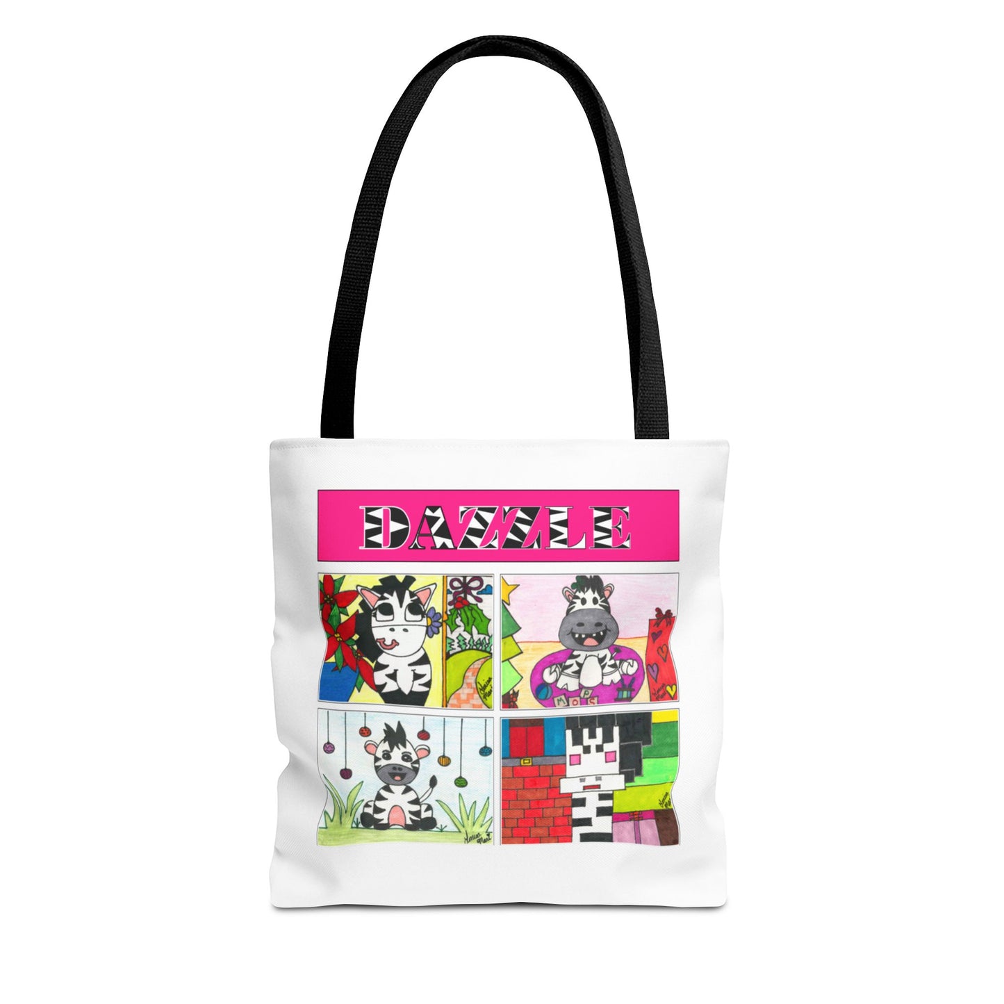 Dazzle Zebra Holiday Tote Bag