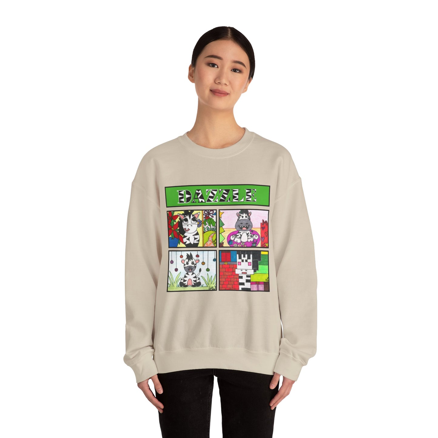 Zebra Dazzle Unisex Sweatshirt, Holiday Collection