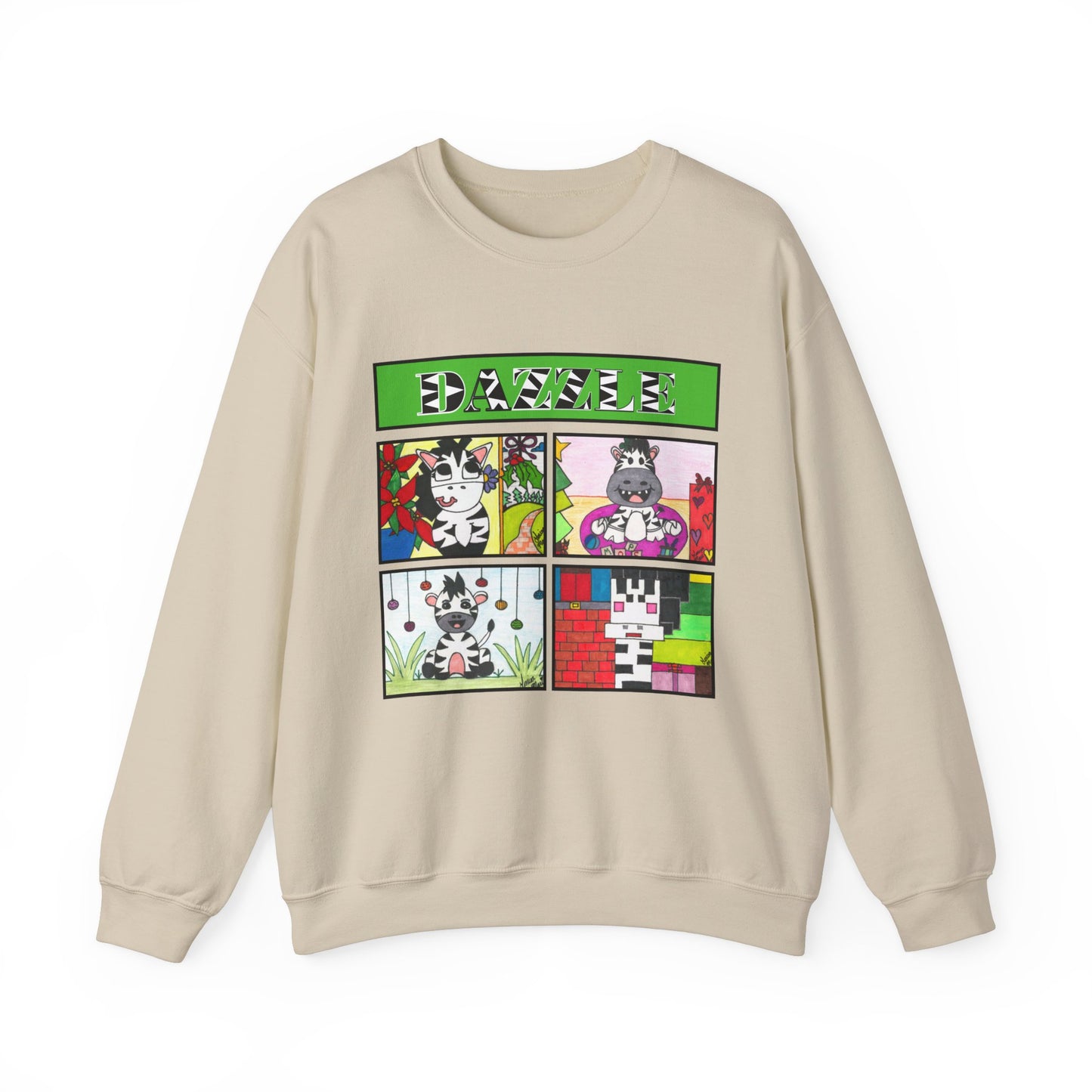 Zebra Dazzle Unisex Sweatshirt, Holiday Collection