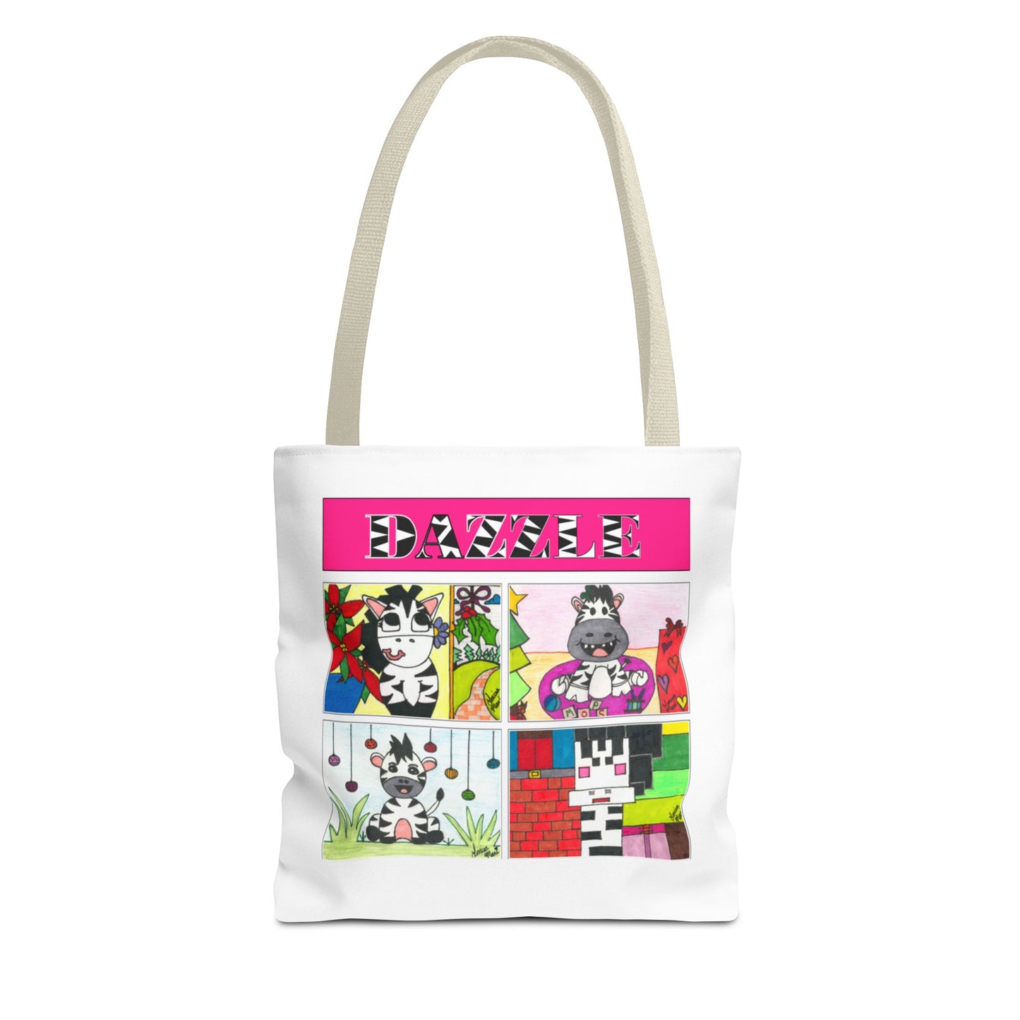 Dazzle Zebra Holiday Tote Bag