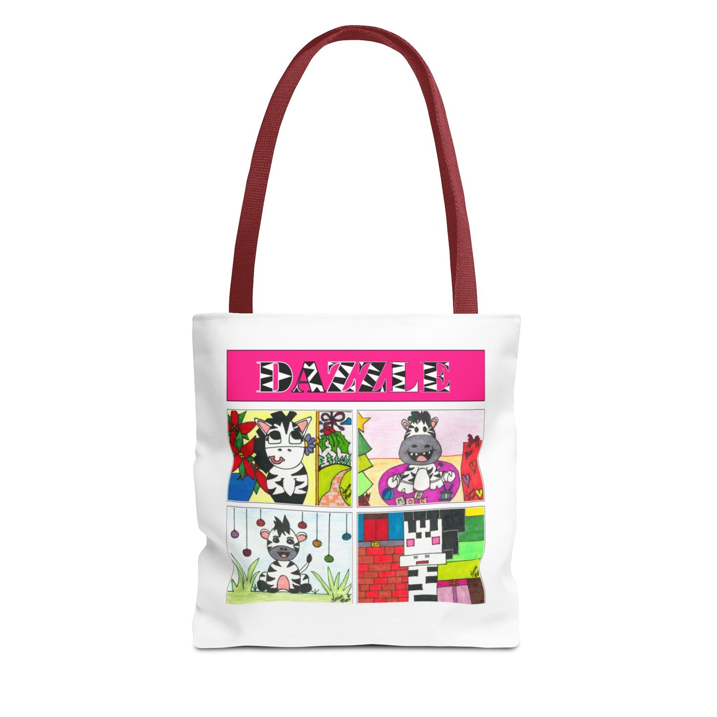 Dazzle Zebra Holiday Tote Bag